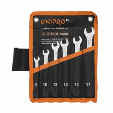 Ключі ріжково-накидні Dnipro-M, Cr-V, 8-17мм, 6шт