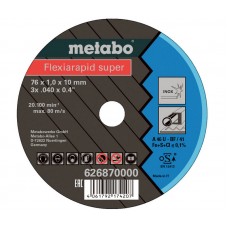 Круги відрізні Metabo Flexiarapid Superx, TF 41, Inox, Ø76×1,0×10мм, 5шт