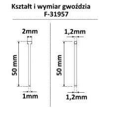 Цвяхи для пневмопістолета Makita 50мм, 1,25 × 1 мм, 5000шт
