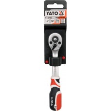 Тріщатка Yato 1/4", 155мм, 72T, вигнута ручка